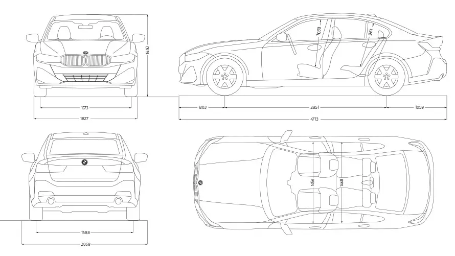 Розміри автомобіля BMW 3