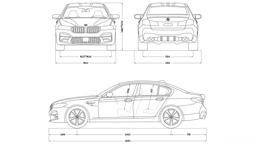 Розміри автомобіля BMW CS