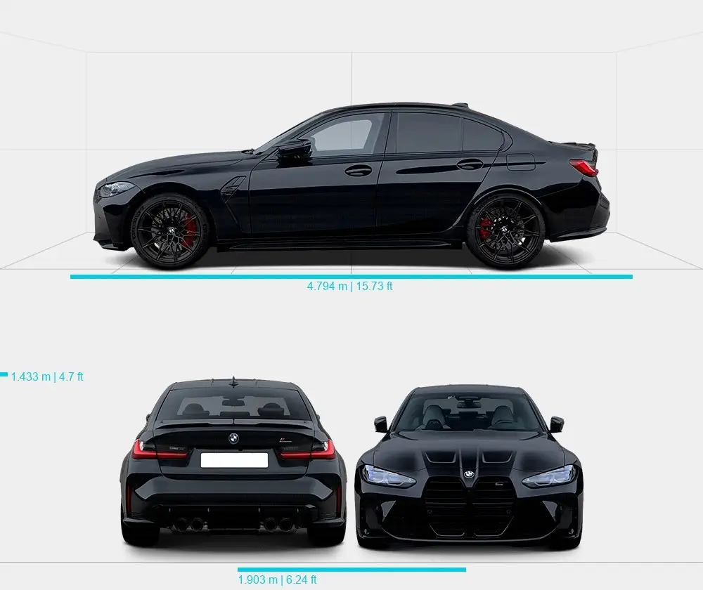 Розміри автомобіля BMW M3