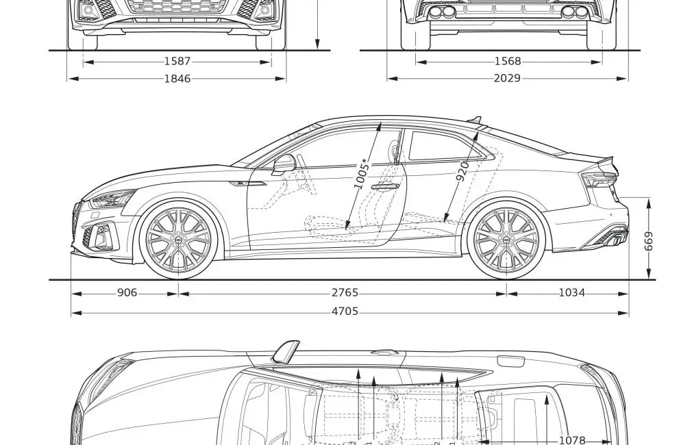 Розміри автомобіля Audi S5