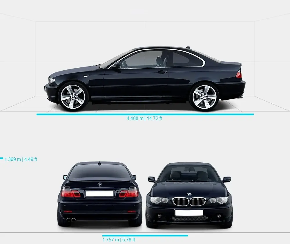 Розміри автомобіля BMW E46