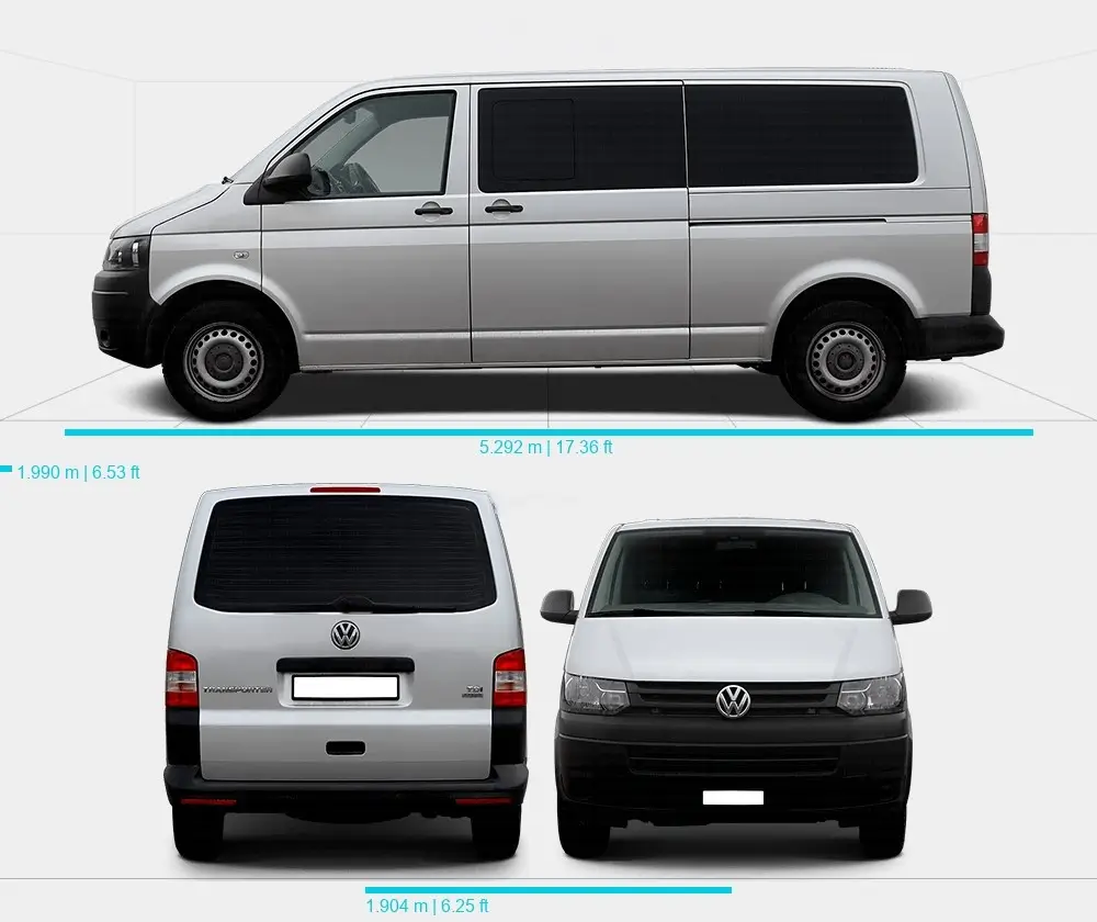 Розміри автомобіля Volkswagen Transporter