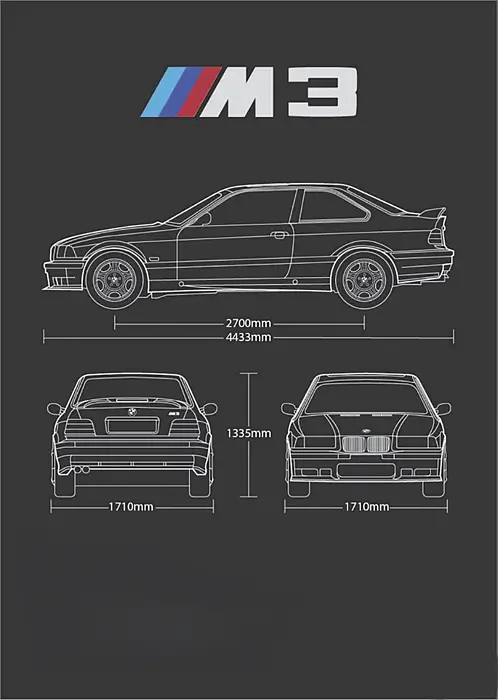 Розміри автомобіля BMW E36