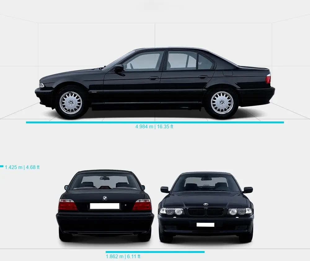 Розміри автомобіля BMW E38