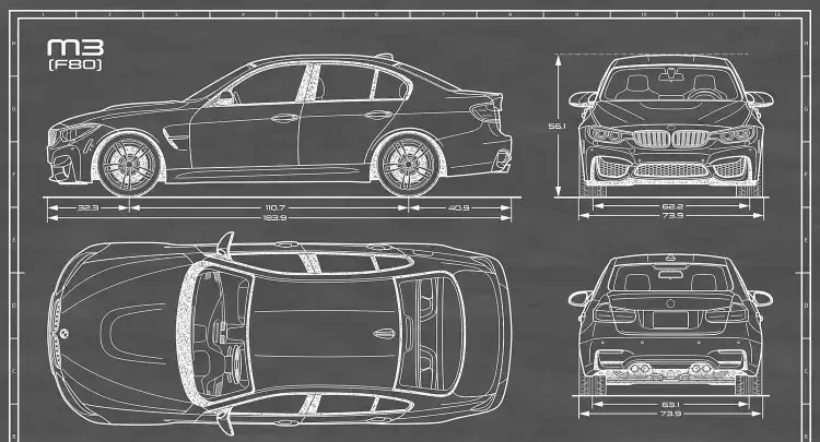 Розміри автомобіля BMW F80