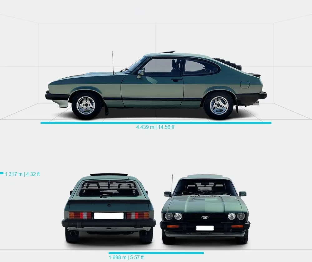 Розміри автомобіля Ford Capri