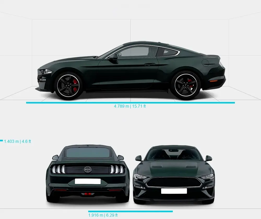 Розміри автомобіля Ford Mustang