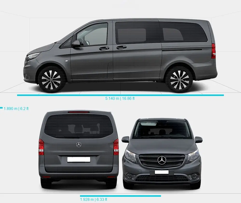 Розміри автомобіля Mercedes Benz Vito