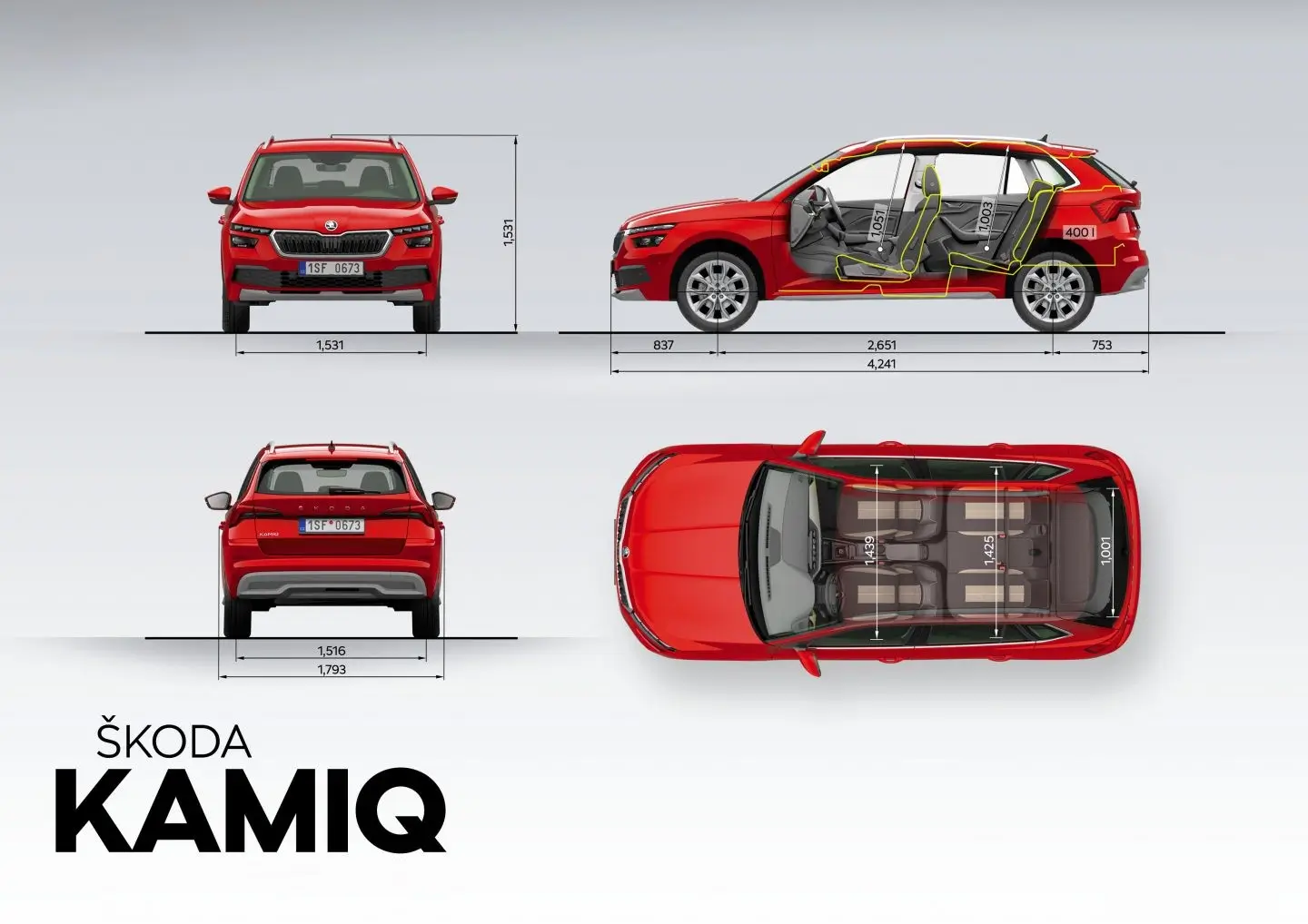 Розміри автомобіля Skoda Kamiq