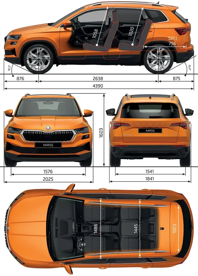 Розміри автомобіля Skoda Karoq