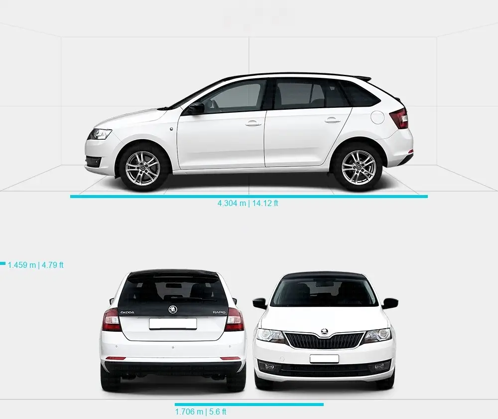 Розміри автомобіля Skoda Rapid